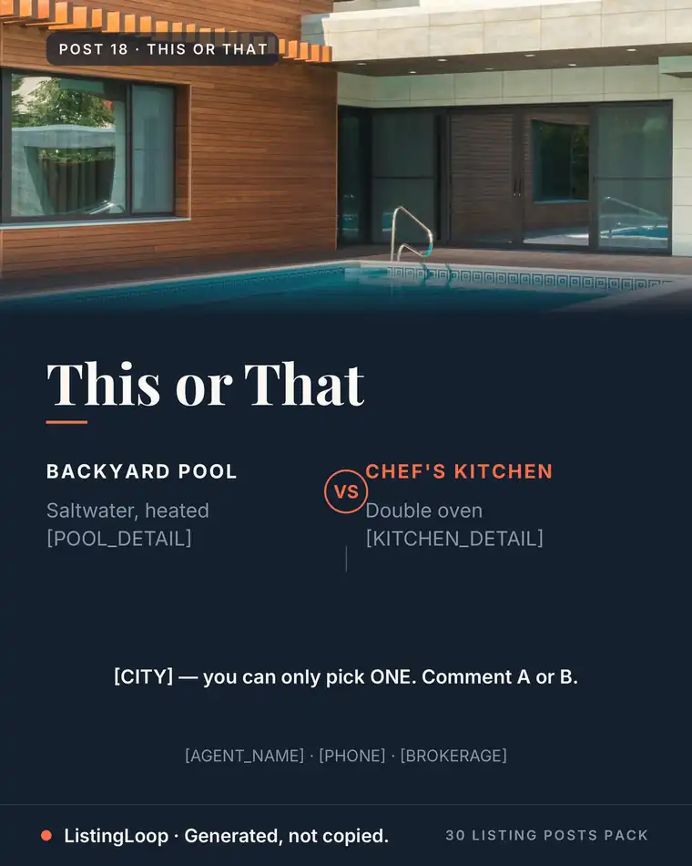 This or That Poll — post 18 of the 30 Listing Posts Pack