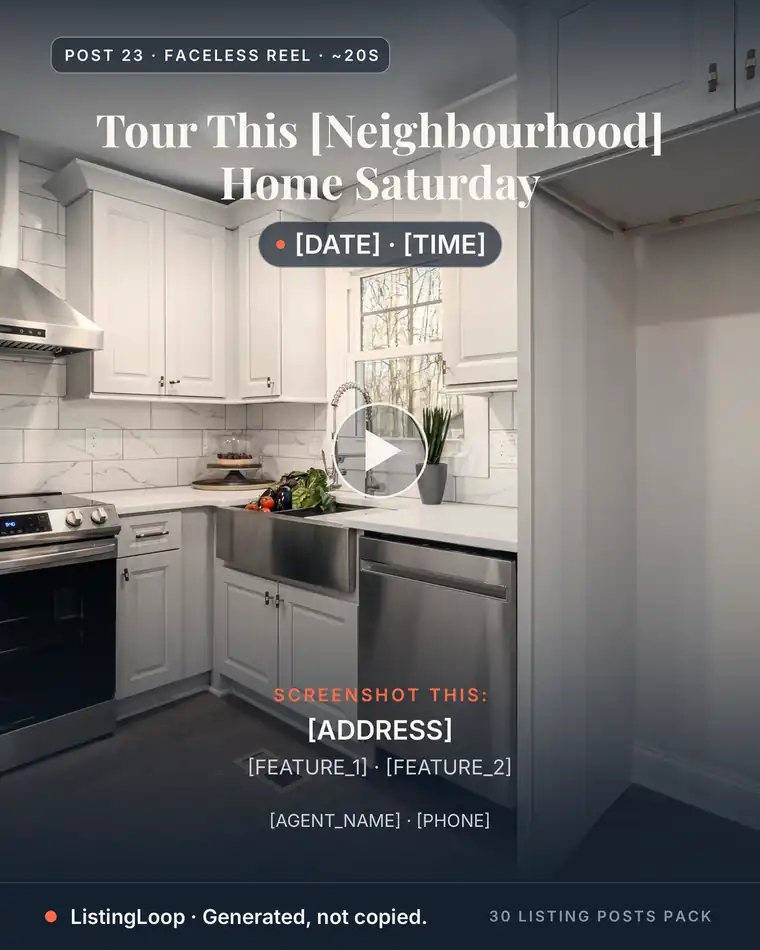 Open House Invite — post 23 of the 30 Listing Posts Pack